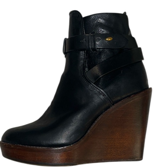 Rag & Bone Black & Brown Emery Wedge Boots- - Picture 11 of 14